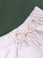 Conjunto Bebê Menino Verão Camiseta Algodão 100% + Short Linho Verde Militar/Branco (0-4)