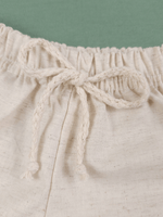 Conjunto Bebê Menino Verão Camiseta Algodão 100% + Short Linho Pistache/Off-White (0-4)