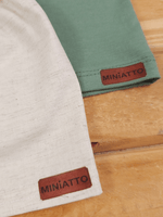 Conjunto Bebê Menino Verão Camiseta Algodão 100% + Short Linho Pistache/Off-White (0-4)