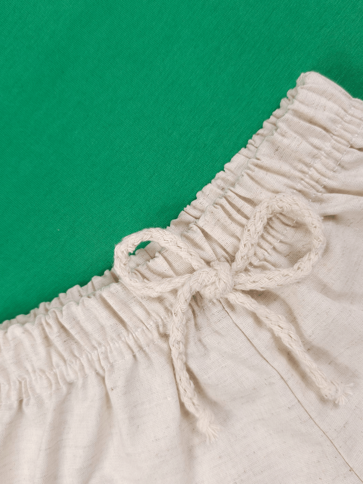 Conjunto Bebê Menino Verão Camiseta Algodão 100% + Short Linho Verde/Off-White (0-4)
