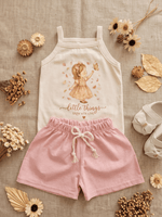 Conjunto Bebê Menina Outono Body Alcinha e Short Linho