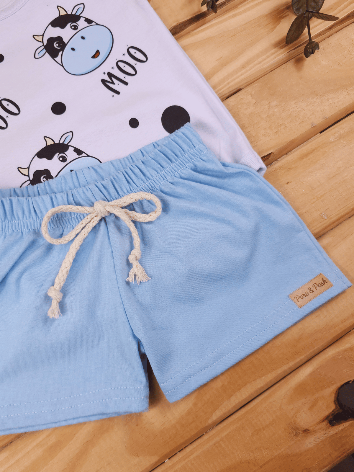 Conjunto Bebê Menino Body Regata Vaquinha com Short de Malha 100% Algodão