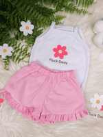 Conjunto Infantil Bebê Menina Floral com Short Babadinho Rosa