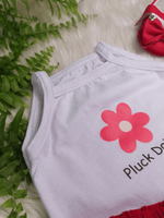 Conjunto Infantil Bebê Menina Floral com Short Babadinho Vermelho