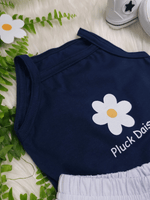 Conjunto Infantil Bebê Menina Floral com Short Babadinho Branco