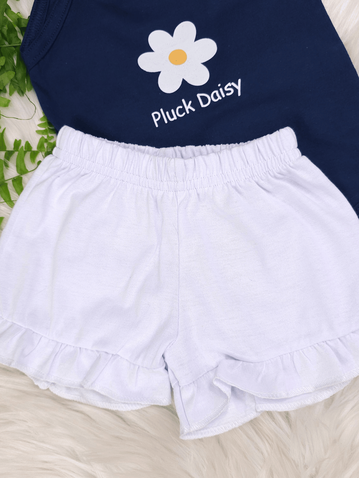 Conjunto Infantil Bebê Menina Floral com Short Babadinho Branco
