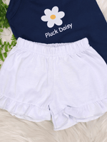 Conjunto Infantil Bebê Menina Floral com Short Babadinho Branco
