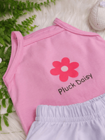 Conjunto Infantil Bebê Menina Floral com Short Babadinho Branco