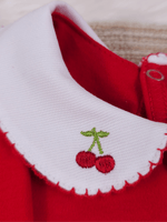 Kit 2 Bodies Bebê Menina Saída de Maternidade Bordado Cereja