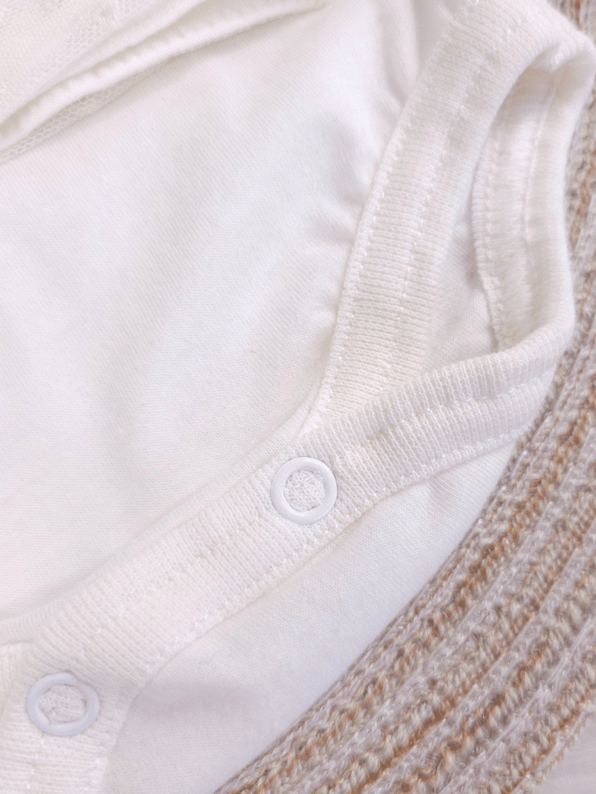 Body Infantil Menina Off-White Gola Rendada 100 Algodão Manga Longa RN ao G