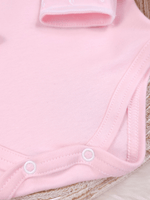 Body Infantil Menina Rosa Gola Rendada 100 Algodão Manga Longa RN ao G