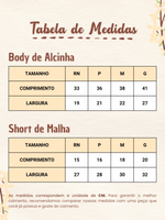 Conjunto Bebê Menina Mêsversário Body de Alcinha Estampa Café e Short Babadinho Vermelho