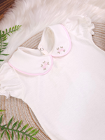 Body Menina para Maternidade – 100% Algodão – Gola Bordada