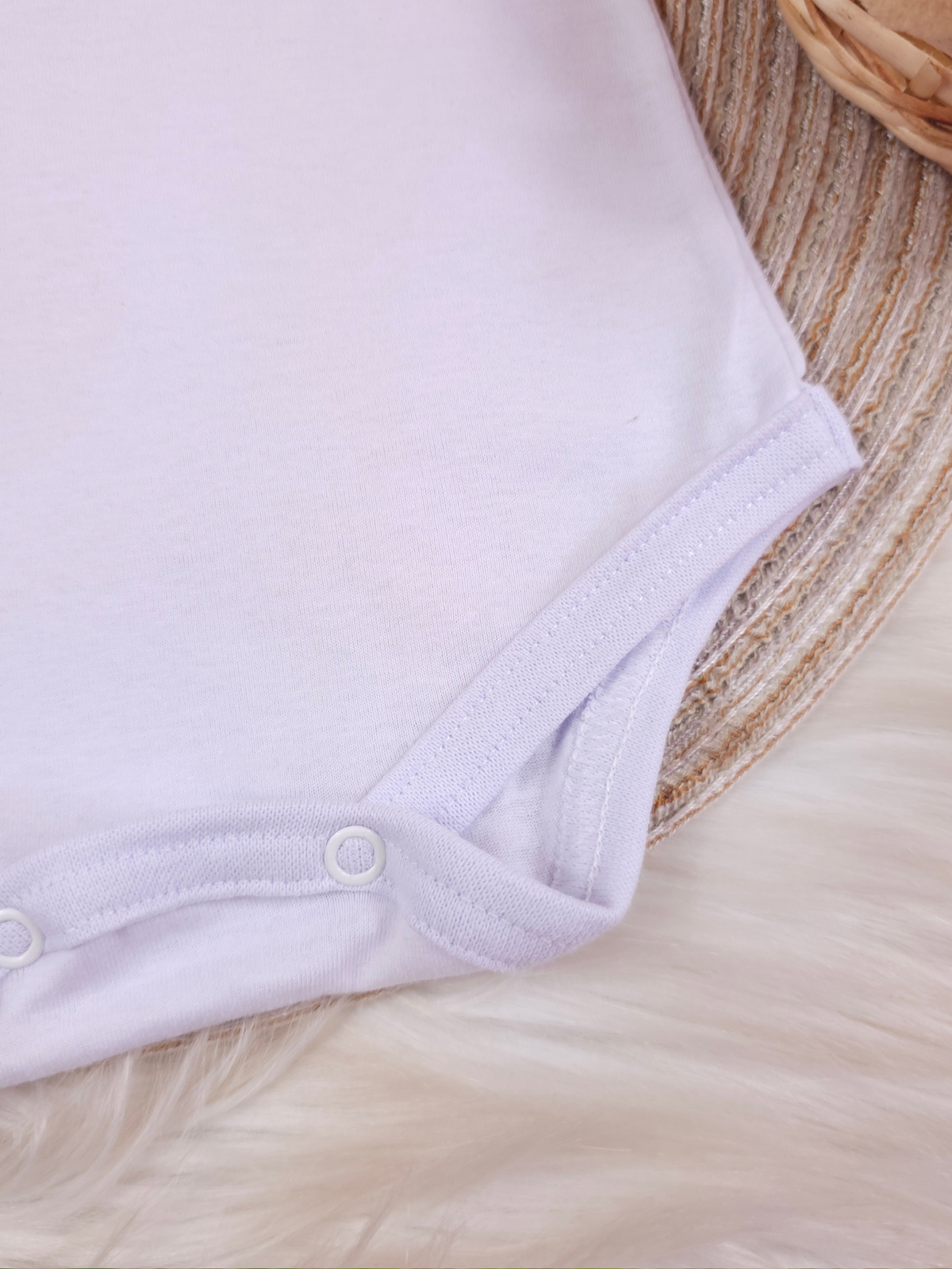 Body Bebe Infantil Menina Branco Picueta 100% Algodão- Manga Curta