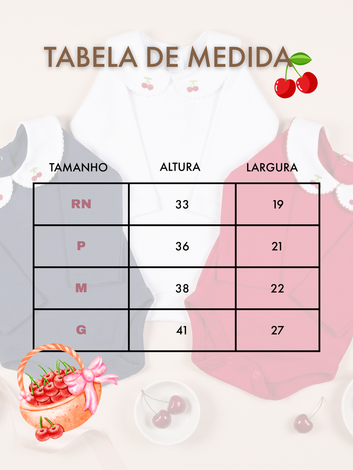 Body Infantil Bebê Menina Vermelho com Gola Cereja Manga Longa 100% Algodão