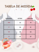 Body Infantil Bebê Menina Vermelho com Gola Cereja Manga Longa 100% Algodão