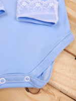 Body Bebê Menina Manga Longa com Gola Rendada Delicado 100% Algodão