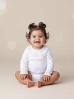 Body Bebê Manga Longa com Gola Rendada Delicado 100% Algodão