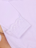 Body Bebê Manga Longa com Gola Rendada Delicado 100% Algodão