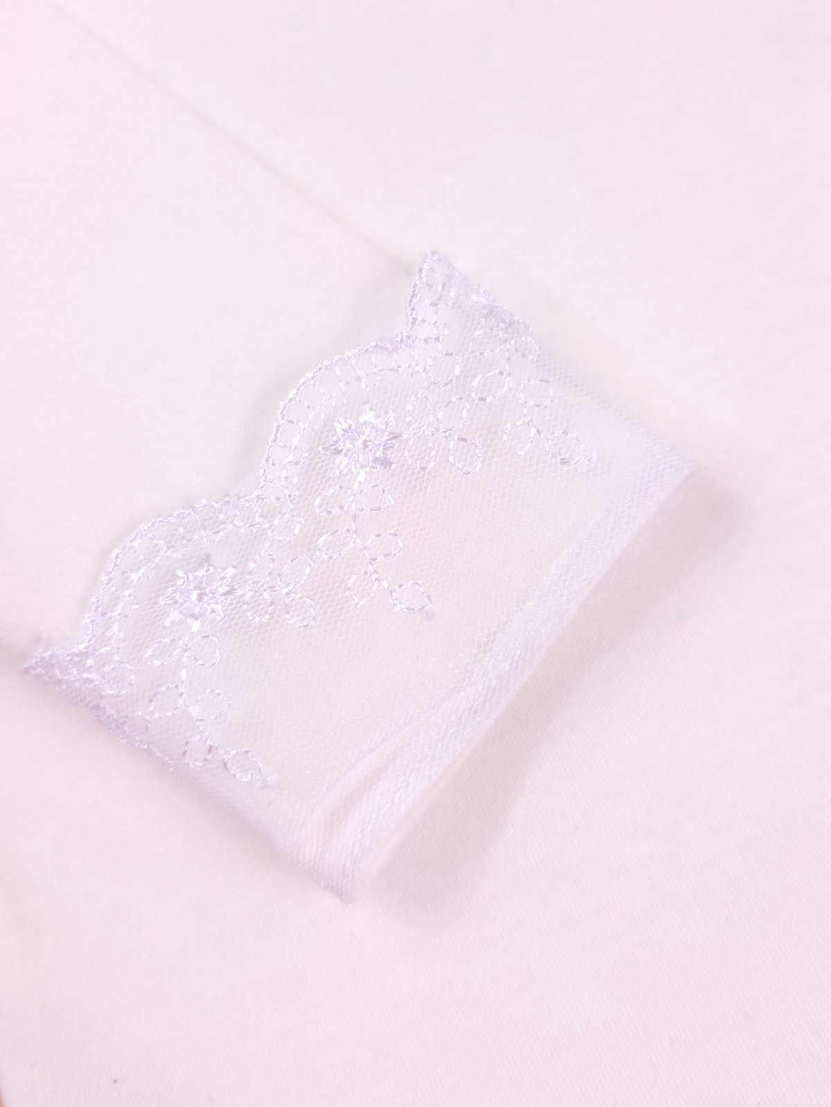 Body Infantil Menina Gola Rendada 100 Algodão Manga Longa RN ao G