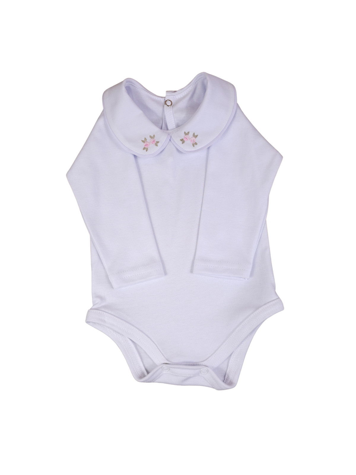 Body Infantil Menina 100 Algodão – Gola Bordada – RN ao G