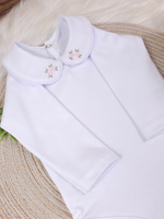 Body Infantil Menina 100 Algodão – Gola Bordada – RN ao G