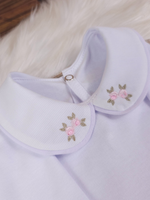 Body Infantil Menina 100 Algodão – Gola Bordada – RN ao G