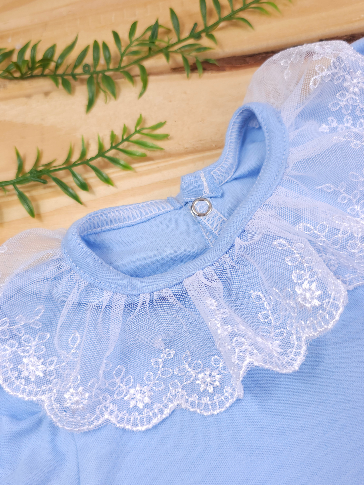 Body Infantil para Bebê Menina Gola Rendada Algodão Premium