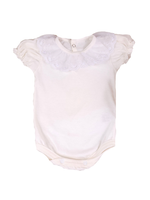 Body Bebê Menina 100% Algodão Gola Rendada Manga Curta RN ao G
