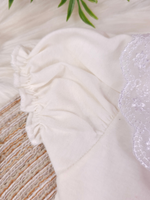 Body Bebê Menina 100% Algodão Gola Rendada Manga Curta RN ao G