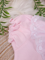 Body Bebê Menina 100% Algodão Gola Rendada Manga Curta RN ao G