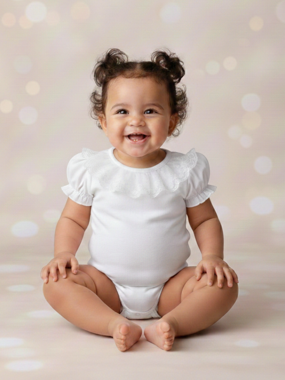 Body Infantil Menina 100 Algodão – Gola Rendada