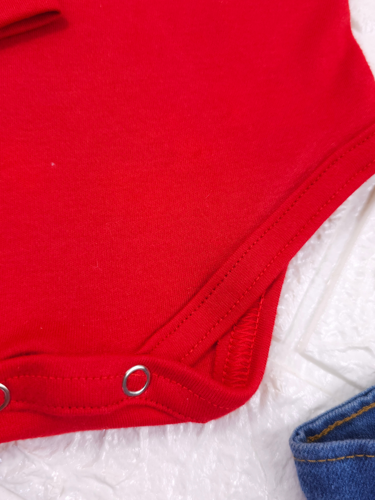 Body Infantil Bebê Menina Vermelho com Gola Cereja Manga Longa 100% Algodão