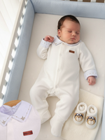 Kit Saída de Maternidade Macacão Tricotil + Body Gola e Punho Bordado