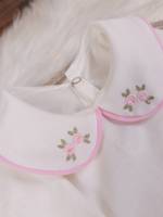 Body Bebê Menina Algodão – Gola Bordada Rococó – Maternidade