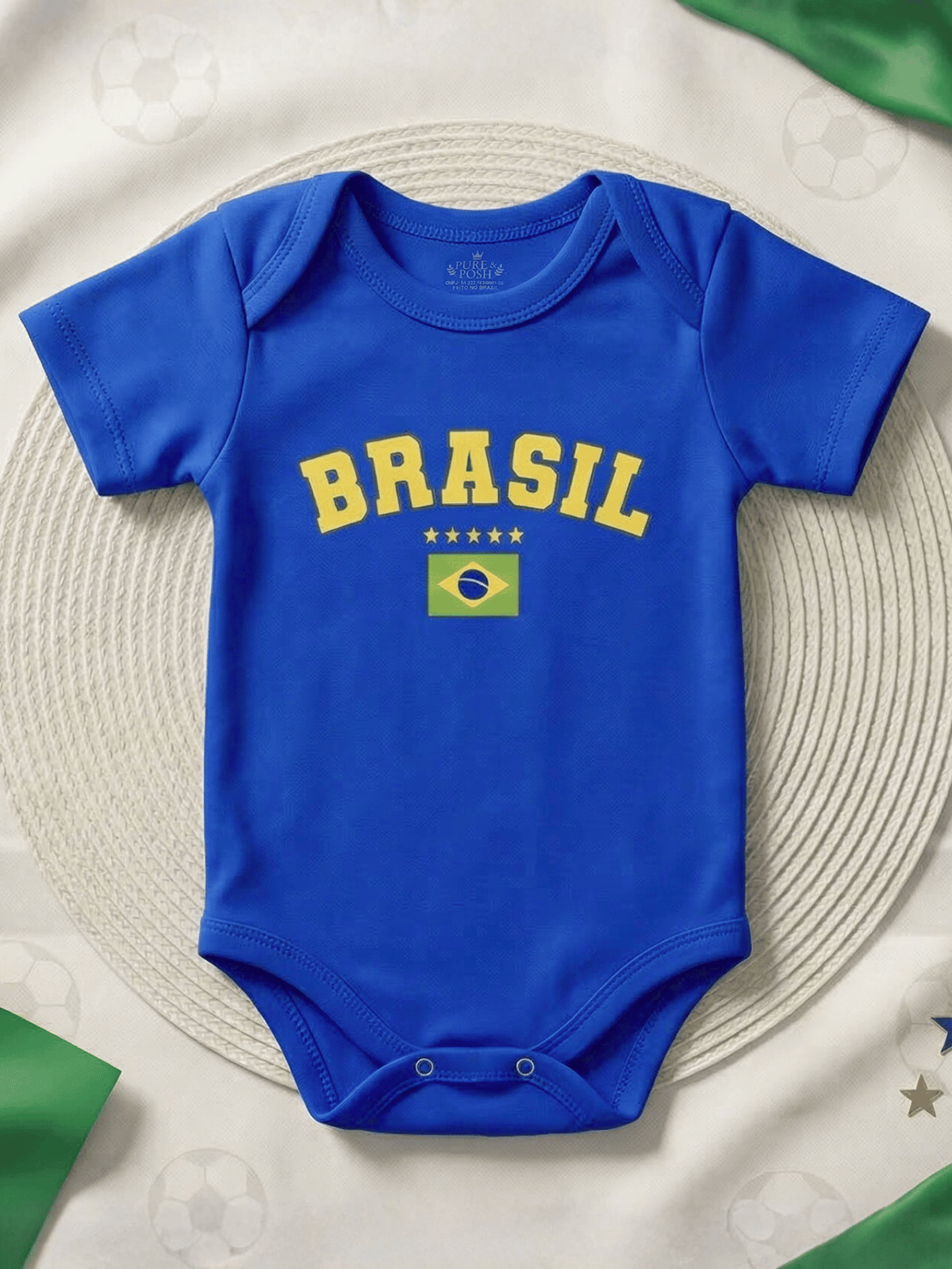 Body Infantil Bebê Brasil Menino E Menina Em Algodão Premium