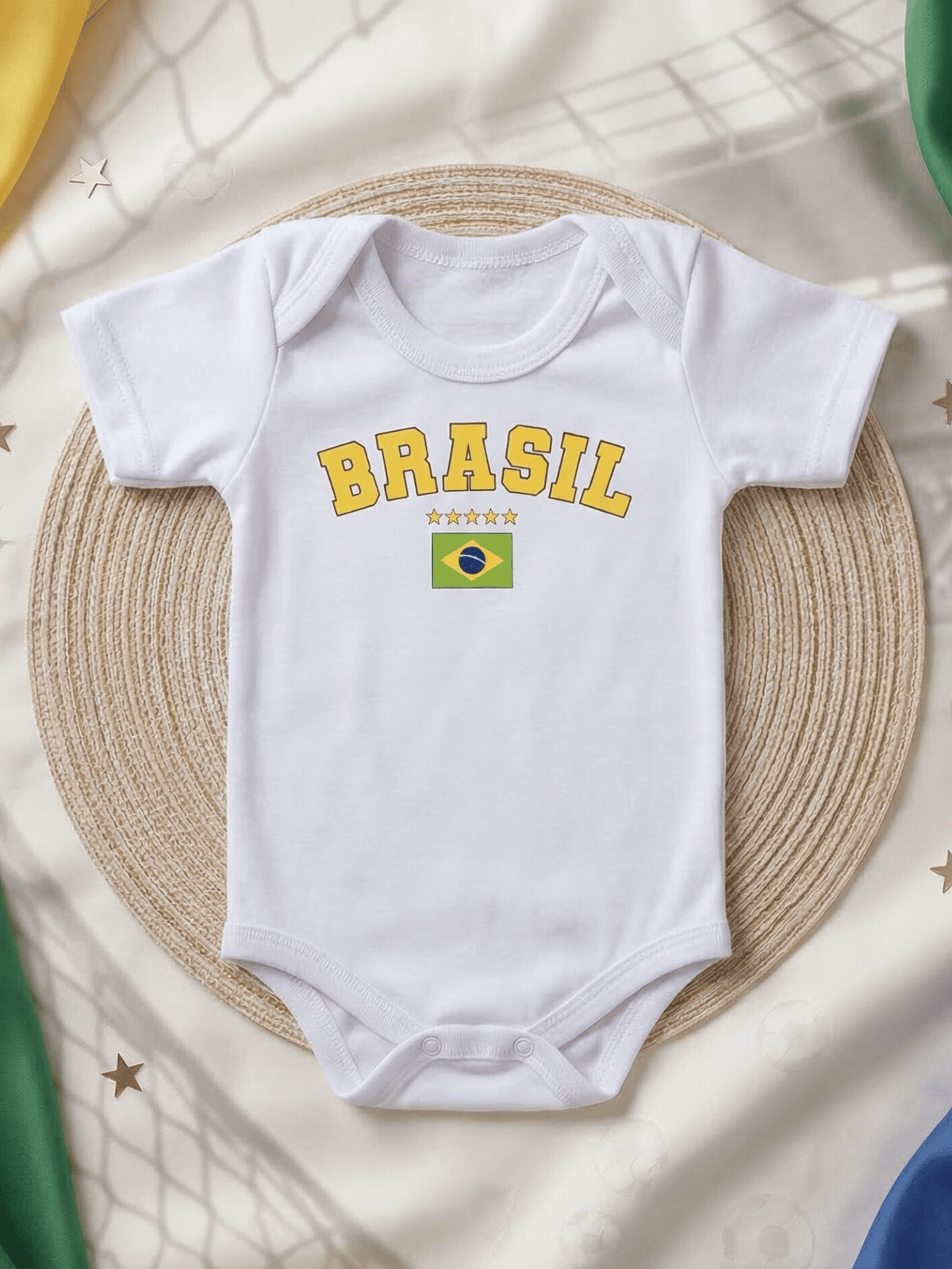 Body Infantil Bebê Brasil Menino E Menina Em Algodão Premium