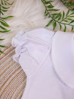 Body Bebe Infantil Menina Branco Picueta 100% Algodão- Manga Curta