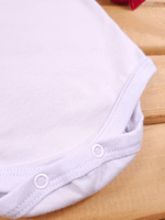 Body Bebê Menina Branco com Gola Cereja Delicado Manga Curta 100% Algodão