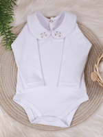 Kit 2 Body para Menina Saída de Maternidade Bordado Rococó