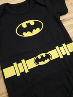 Body Bebê Menino Batman 100% Algodão Preto Manga Curta Mesversário