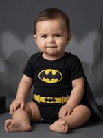 Body Bebê Menino Batman Mesversário Fantasia com Capa