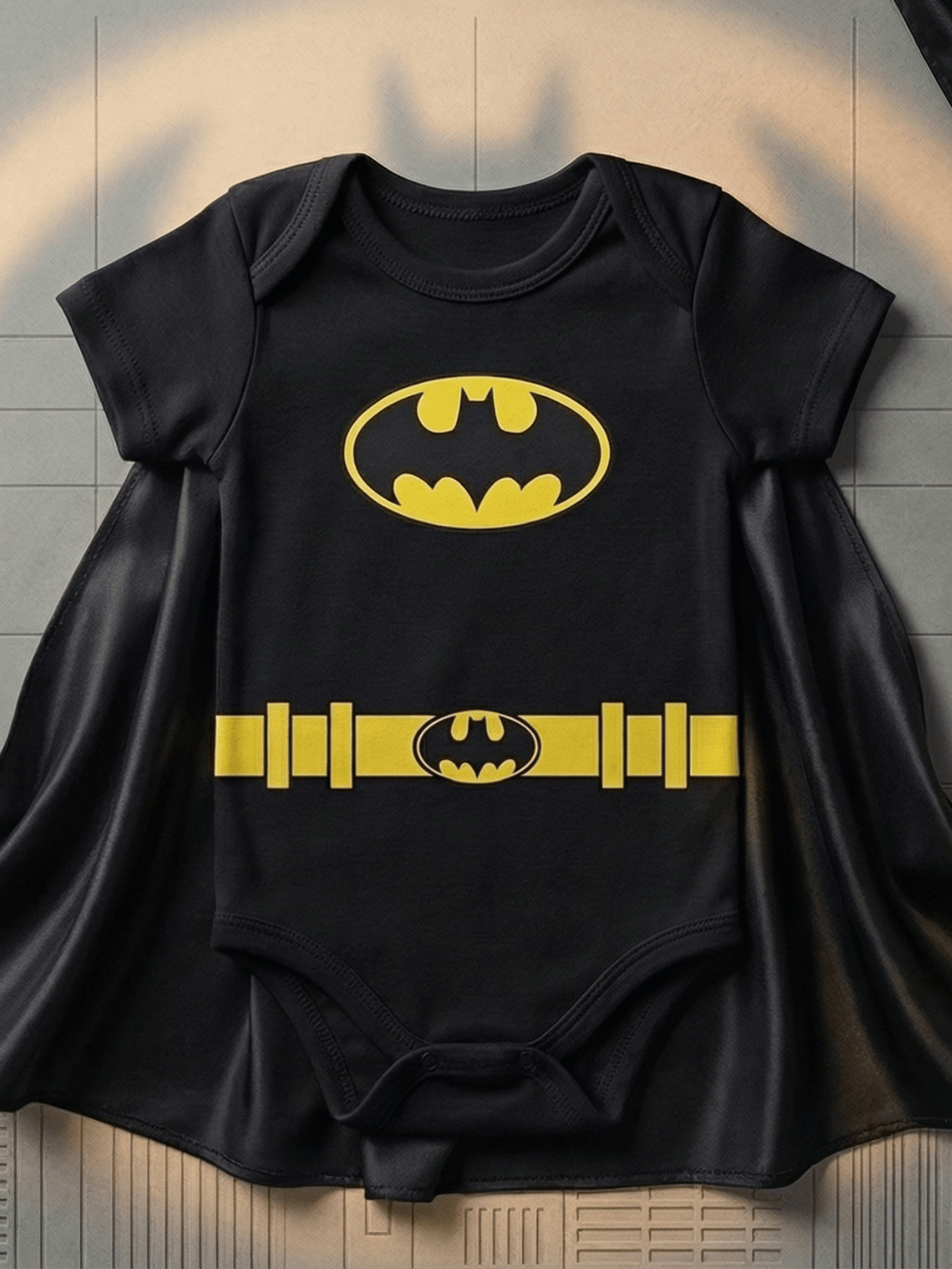 Body Bebê Menino Batman Mesversário Fantasia com Capa