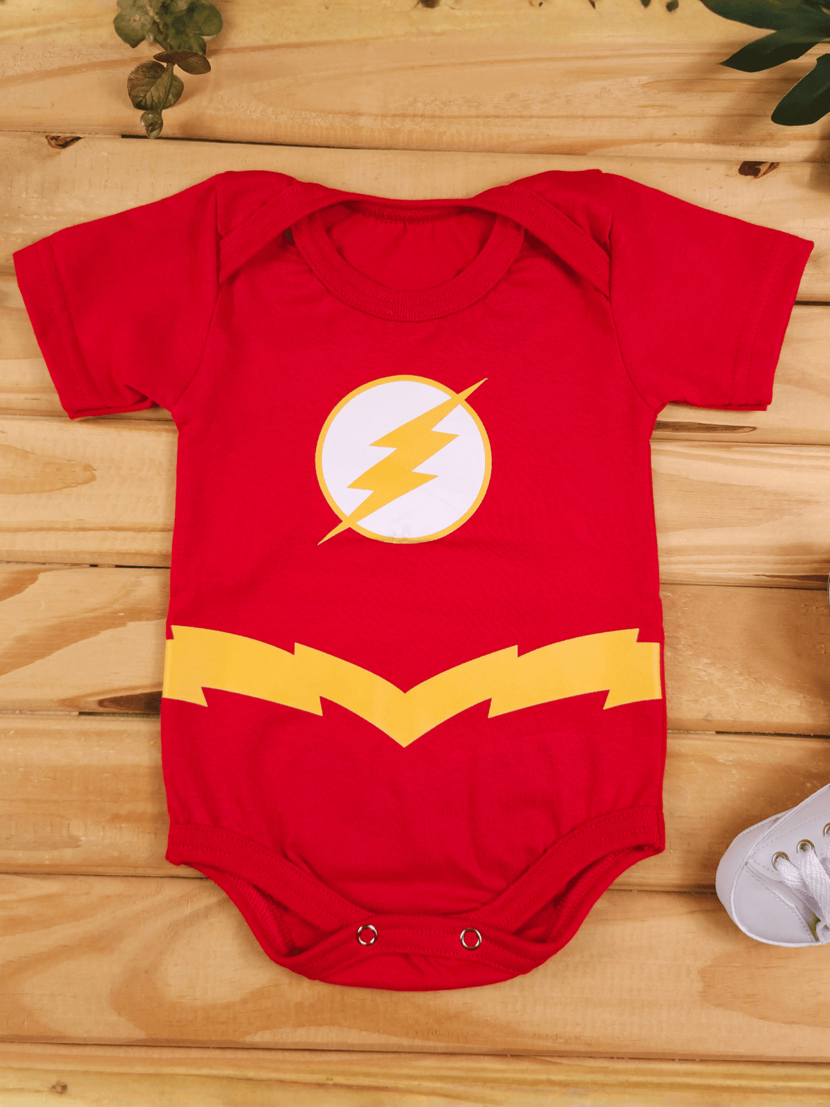 Body Bebê Menino Flash Mesversário Fantasia Estampado 100% Algodão
