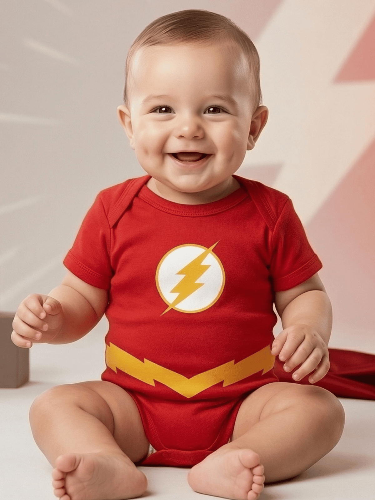 Body Bebê Menino Flash Mesversário Fantasia Estampado 100% Algodão
