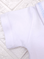 Body Bebê Menino Branco com Gola Polo Trigal Azul Manga Curta 100% Algodão