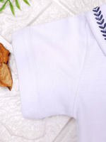 Body Bebê Menino Branco com Gola Polo Trigal Marinho Manga Curta 100% Algodão