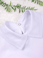 Body Bebê Menino Branco com Gola Polo Trigal Branco Manga Curta 100% Algodão