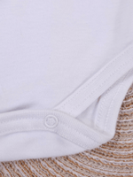 Body Bebê Menino Branco com Gola Polo Vivo Azul Manga Curta 100% Algodão