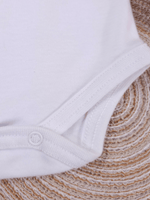 Body Bebê Menino Branco com Gola Polo Vivo Marinho Manga Curta 100% Algodão